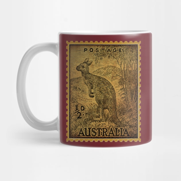 Australia Stamp - Kangaroo by Midcenturydave